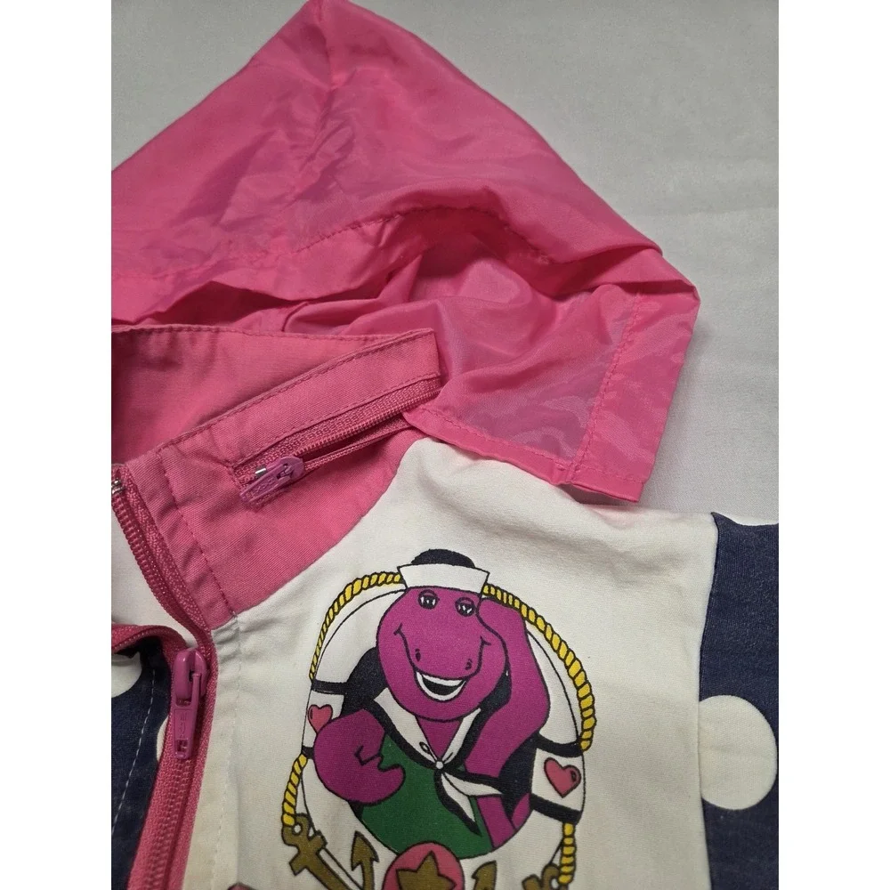 Vintage 1993 Barney the Dinosaur Track Windbreaker Jacket Size 12 Months